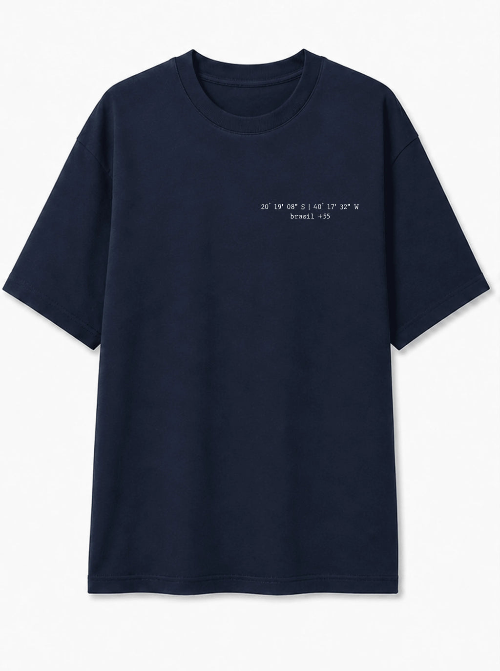 T-Shirt Coordenadas e Mapa do Brasil