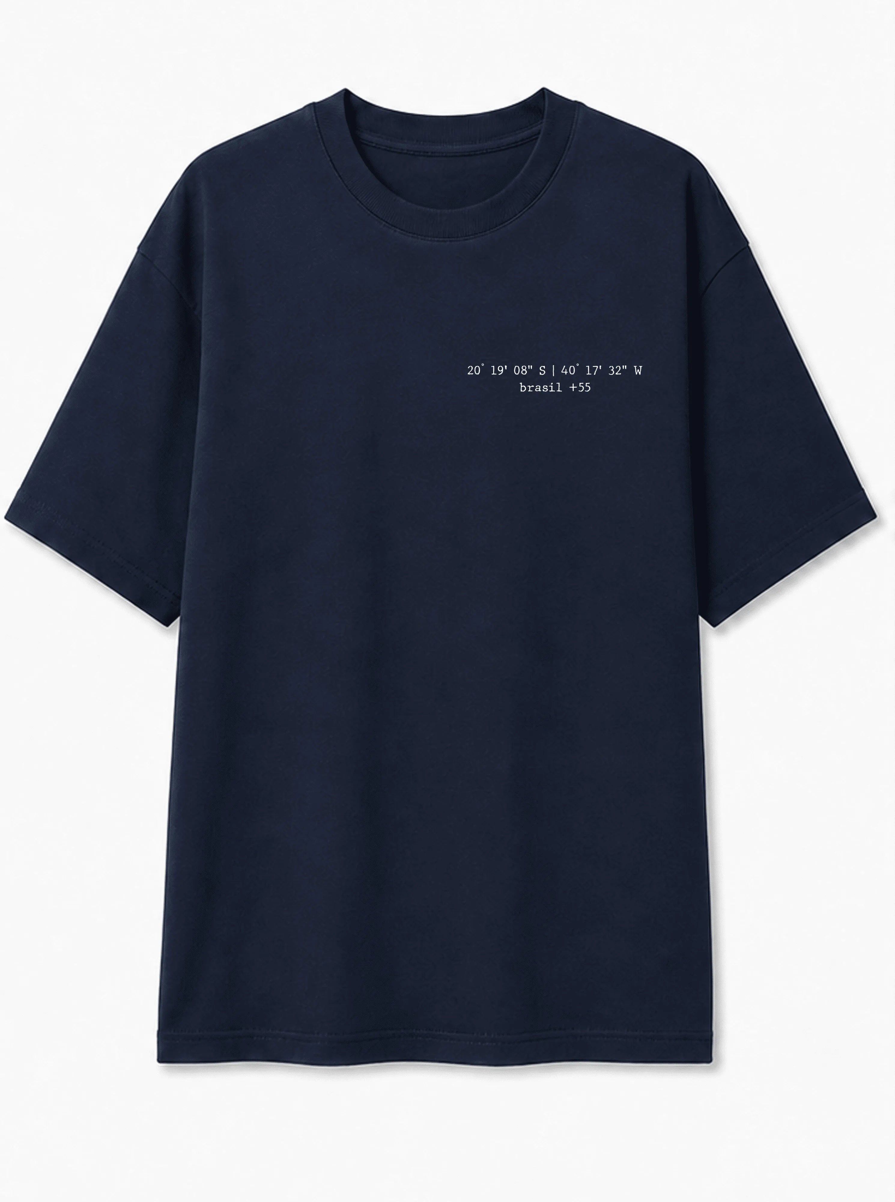T-Shirt Coordenadas e Mapa do Brasil