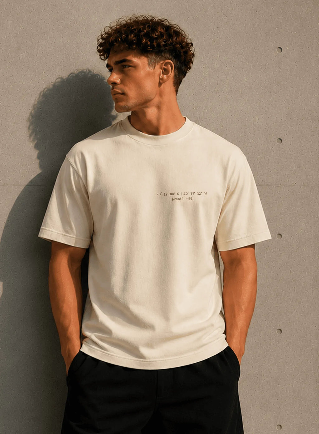 T-Shirt Coordenadas e Mapa do Brasil