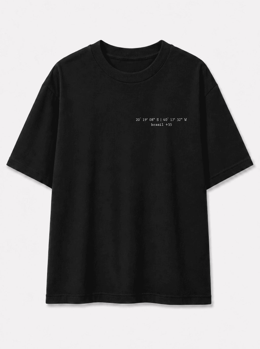 T-Shirt Coordenadas e Mapa do Brasil
